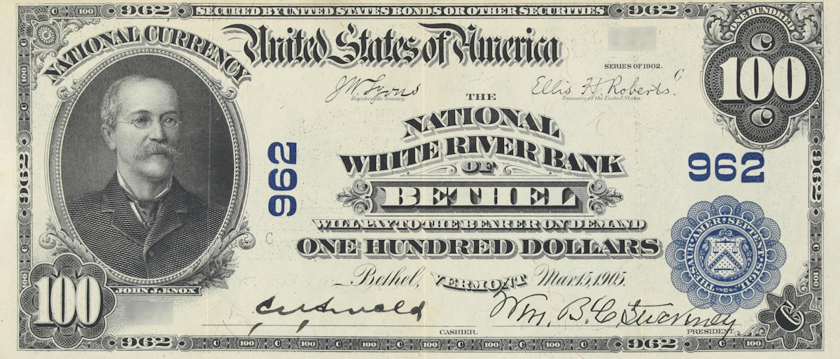 Examples of valuable currency from Vermont