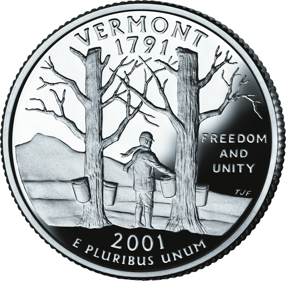 Vermont state quarter reverse